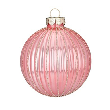 Inge Glas kerstbal - Met glitter lijnen - 6cm