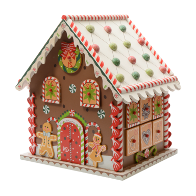 Decoris houten adventskalender - Gingerbread huis