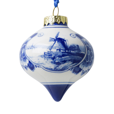 Heinen kerstbal - Met landschap