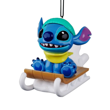Disney kerstornament - Stitch - Op slee