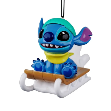 Disney© kerstornament - Stitch - Op slee