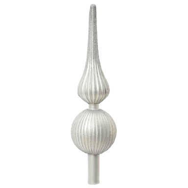 Glazen piek - Zilver - Met ribbels - 31cm