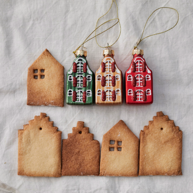 Decoris kerstornament - Grachtenpand - Groen