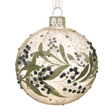 Decoris kerstbal - Met bessen en takken - 8cm