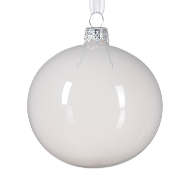 Decoris kerstbal - Wit - 8cm