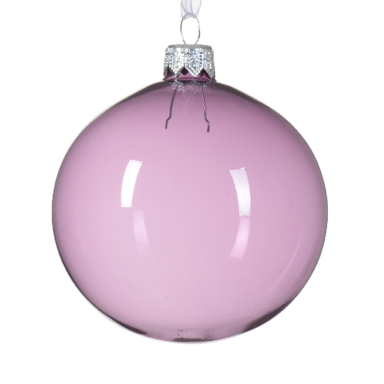 Glazen kerstbal - Lila - 8cm