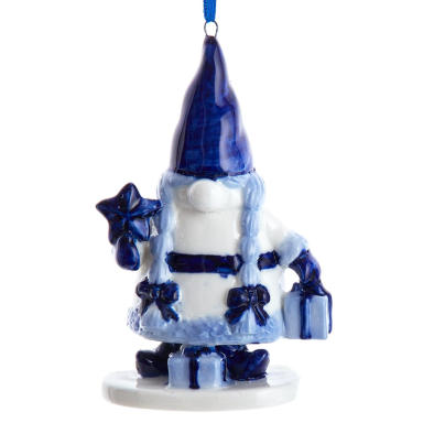 Kurt Adler kerstornament - Gnoom - Delfts Blauw