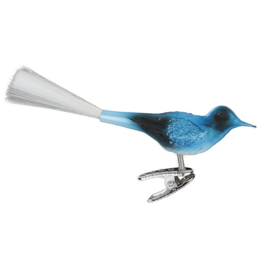 Inge Glas kerstornament - Vogel - Op clip