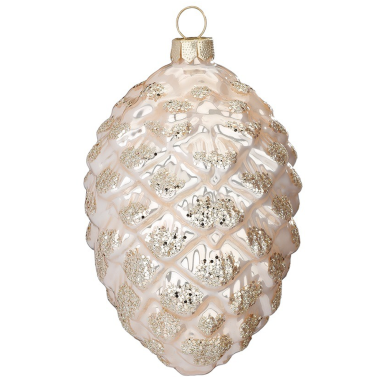 Glazen kerstornament - Dennenappel