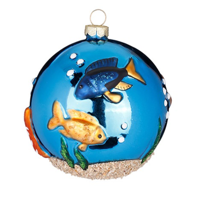 Inge Glas kerstbal - Met zeedieren - 8cm