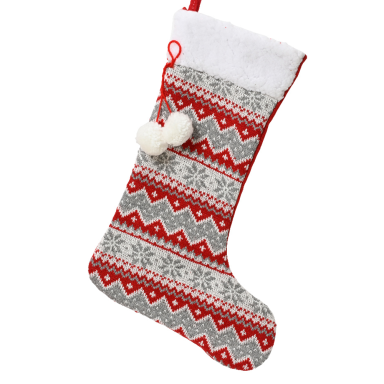 Decoris kerstsok - Met pompoms