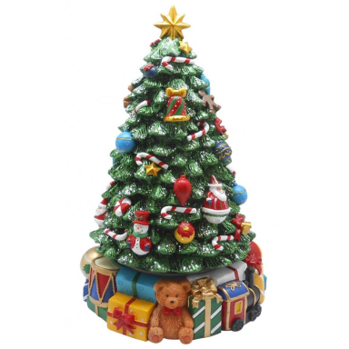 Muziekdoos - Kerstboom met cadeautjes