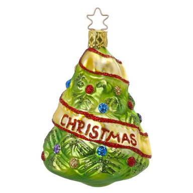 Inge Glas glazen kerstornament - Kerstboom - "Our first Christmas" - Groen