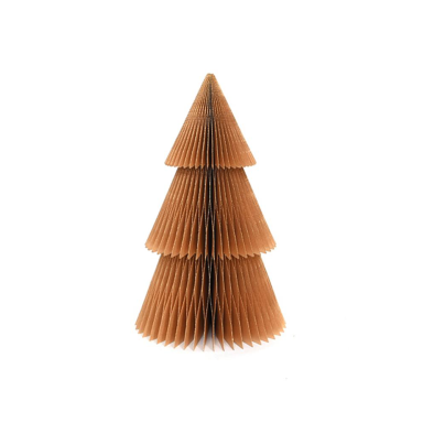 Only Natural papieren kerstboom - Goud - Met glitters