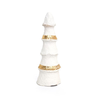 Only Natural pulp kerstboom - Met gouden randen - 18cm