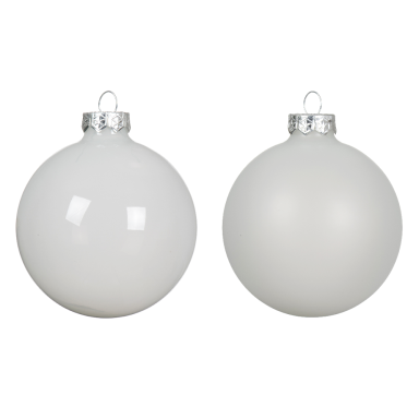 Decoris kerstballen - Wit - Set van 4