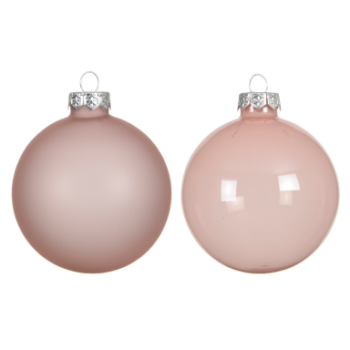 Decoris kerstballen - Roze - Set van 4