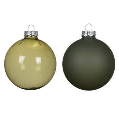 Decoris kerstballen - Groen - Set van 4