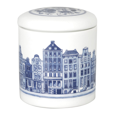 Royal Delft voorraadpot - Met grachtenpanden