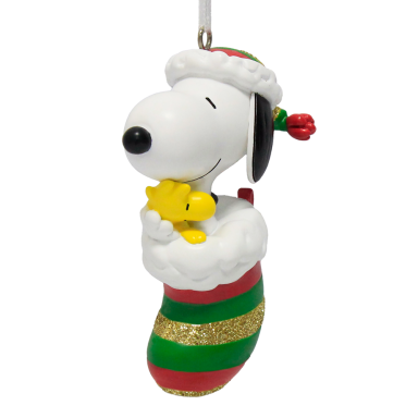 Hallmark kerstornament - Snoopy - In kerstsok
