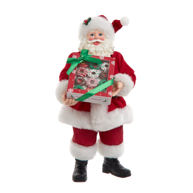 Kurt Adler Fabriché kerstbeeld - Kerstman met donuts