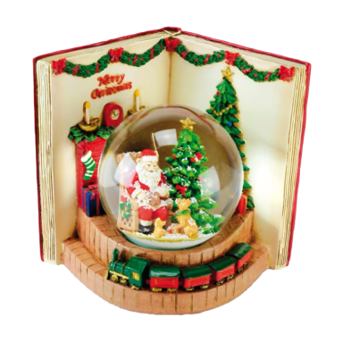 Sneeuwbol - Met boek en kerstman