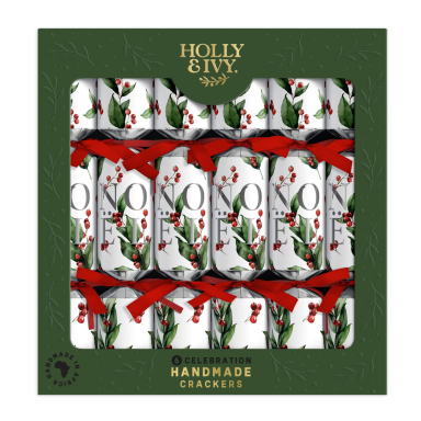 Holly & Ivy Christmas crackers - Noël Sprigs - Set van 6