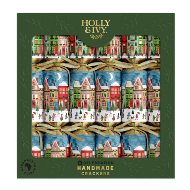 Holly & Ivy Christmas crackers - Village Scene - Set van 6