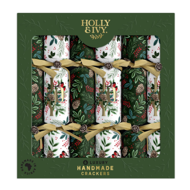 Holly & Ivy Christmas crackers - Joy and sprigs - Set van 6