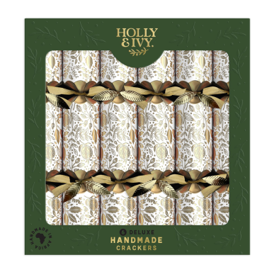 Holly & Ivy Christmas crackers - Gold Pomegranate - Set van 6