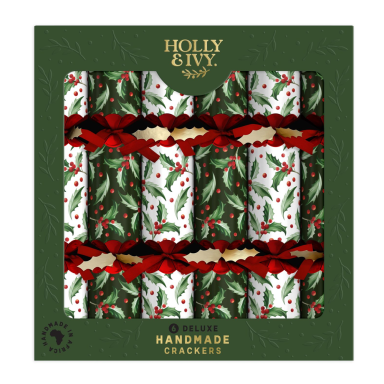 Holly & Ivy Christmas crackers - Holly - Set van 6