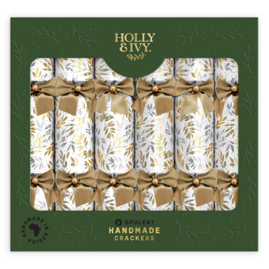 Holly & Ivy Christmas crackers - Metallic Florals - Set van 6