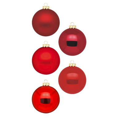 Inge glas glazen kerstballen - Set van 30 - Rood - 6cm