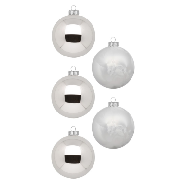 Inge glas glazen kerstballen - Set van 30 - Frost en zilver - 6cm