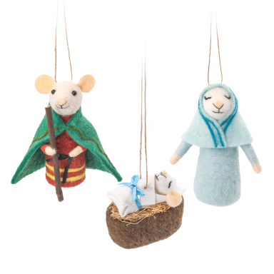 Sass & Bell kerstdecoratie - Kerststal - Set van 3