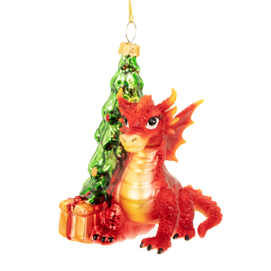 Sass & Belle kerstornament - Draak met kerstboom