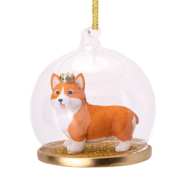 Sass & Belle kerstornament - Corgi met kroon