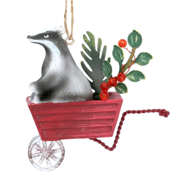 Gisela Graham kerstornament - Kruiwagen met das