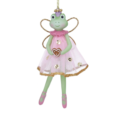 Gisela Graham kerstornament - Ballerina - Kikker