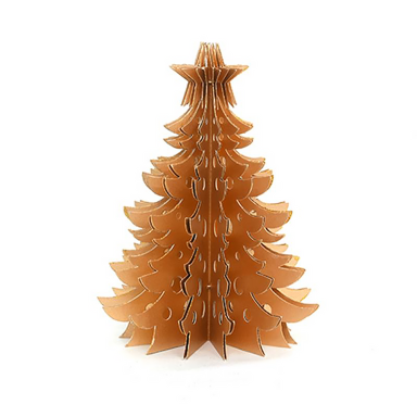 Only Natural papieren kerstboom - Met ster en gouden glitter - Goud - 32cm