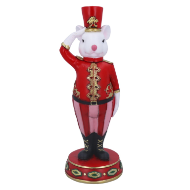 Gisela Graham kerstbeeld - Muis soldaat - 28cm