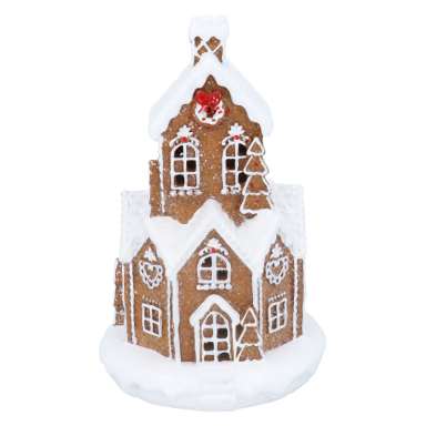 Gisela Graham kerstbeeld - Gingerbread huis - Met LED