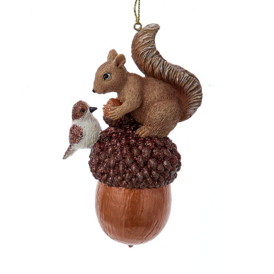 Kurt Adler kerstornament - Eekhoorn met eikel