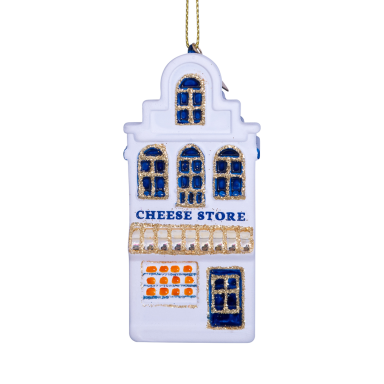 Vondels kerstornament - Grachtenpand - Kaaswinkel
