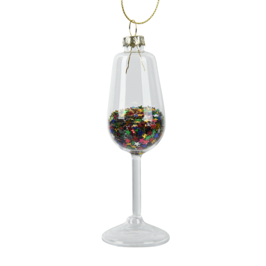 Decoris kerstornament - Champagne glas
