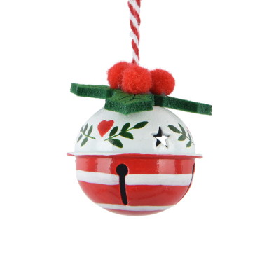 Decoris kerstornamenten - Bellen - Set van 6