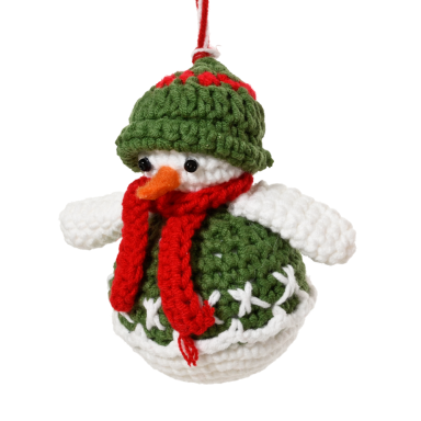 Decoris kerstornament - Gebreide sneeuwpop