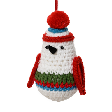 Decoris kerstornament - Gebreide pinguïn