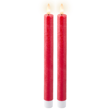 Lumineo LED dinerkaars - Kerstrood - Set van 2