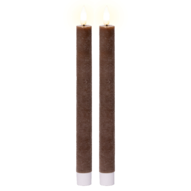 Lumineo LED dinerkaars - Bruin - Set van 2